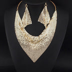 Leopard Print Sequin Triangle Scarf Necklace