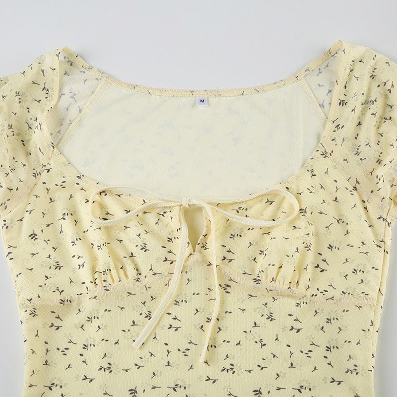 Vintage Floral Mesh Blouse
