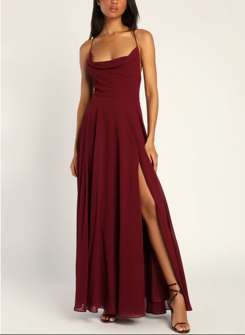 Halter Backless Maxi Formal Dress