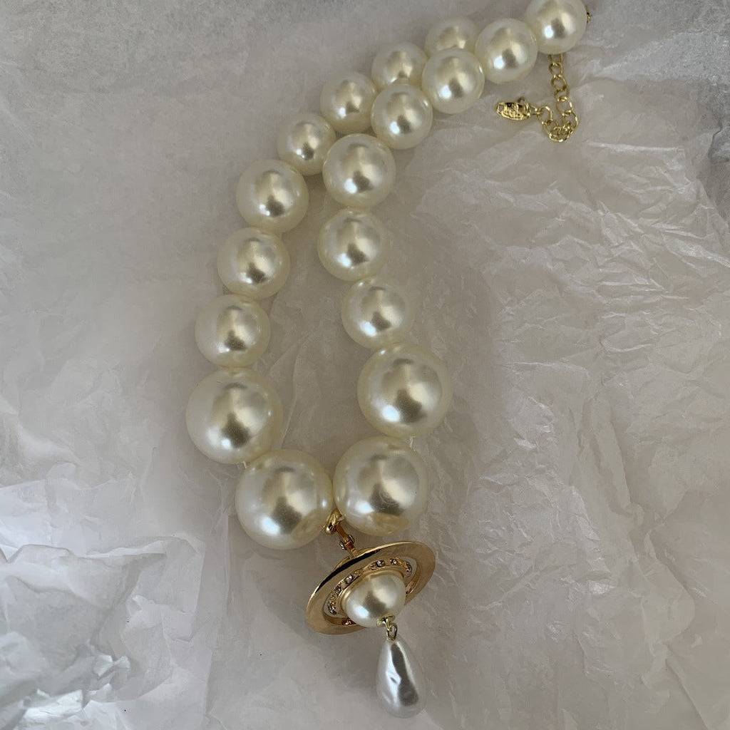 Big Pearl Drop Pendant Vintage Baroque Necklace