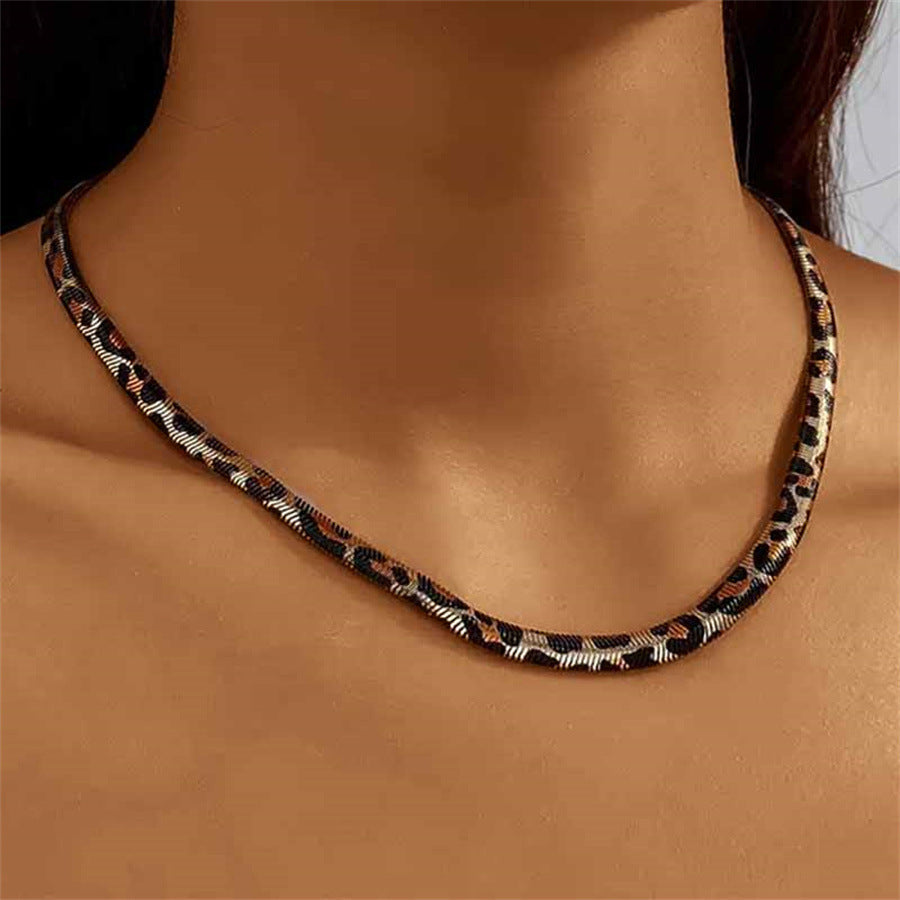 Leopard Print Choker Necklace