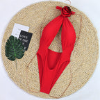 Floral Embroidery Cut Out One Piece Swimwear