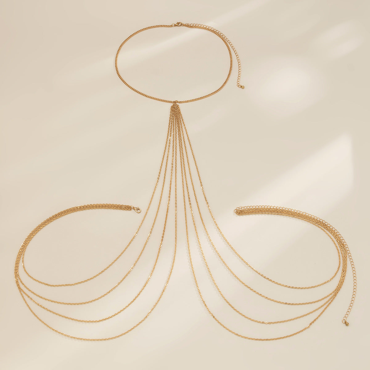 Minimalist Multi Layer Tassel Chest Body Chain
