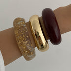 Smooth Wide Gold Foil Tie Dye Bracelet