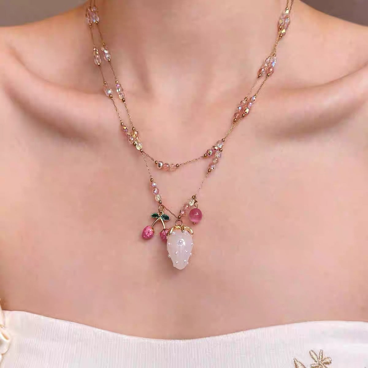 Vintage Gem Beaded Stackable Necklace