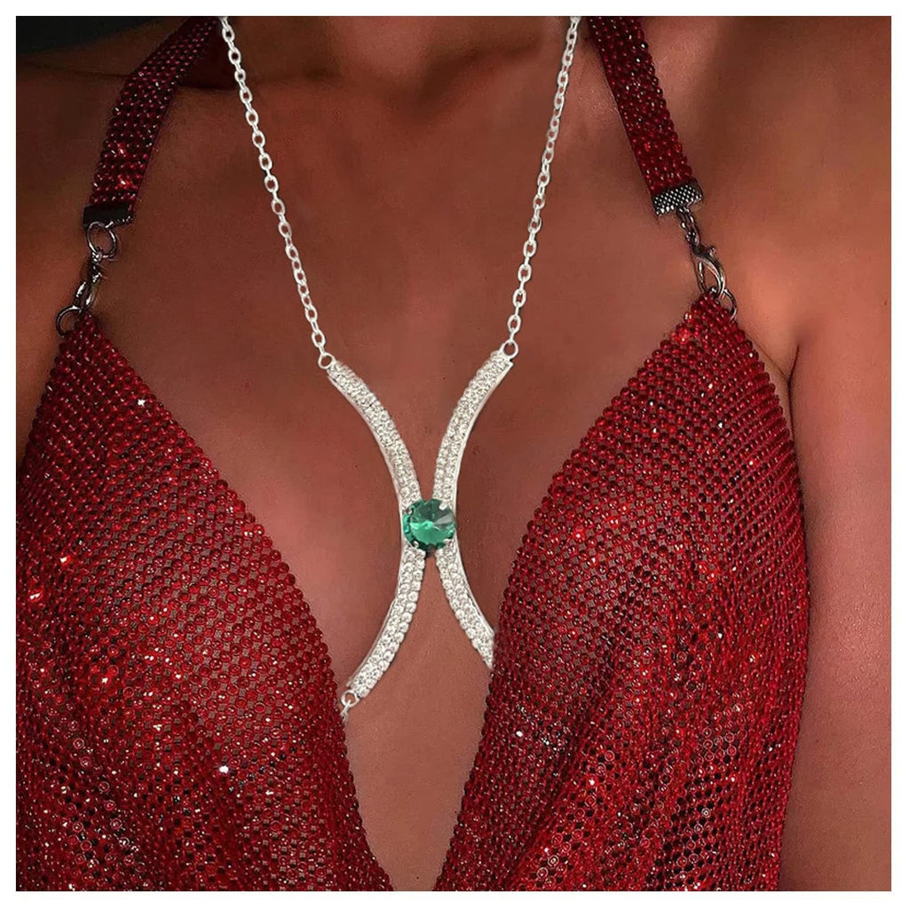 Minimalist Full Rhinestone Gem Chest Body Chain