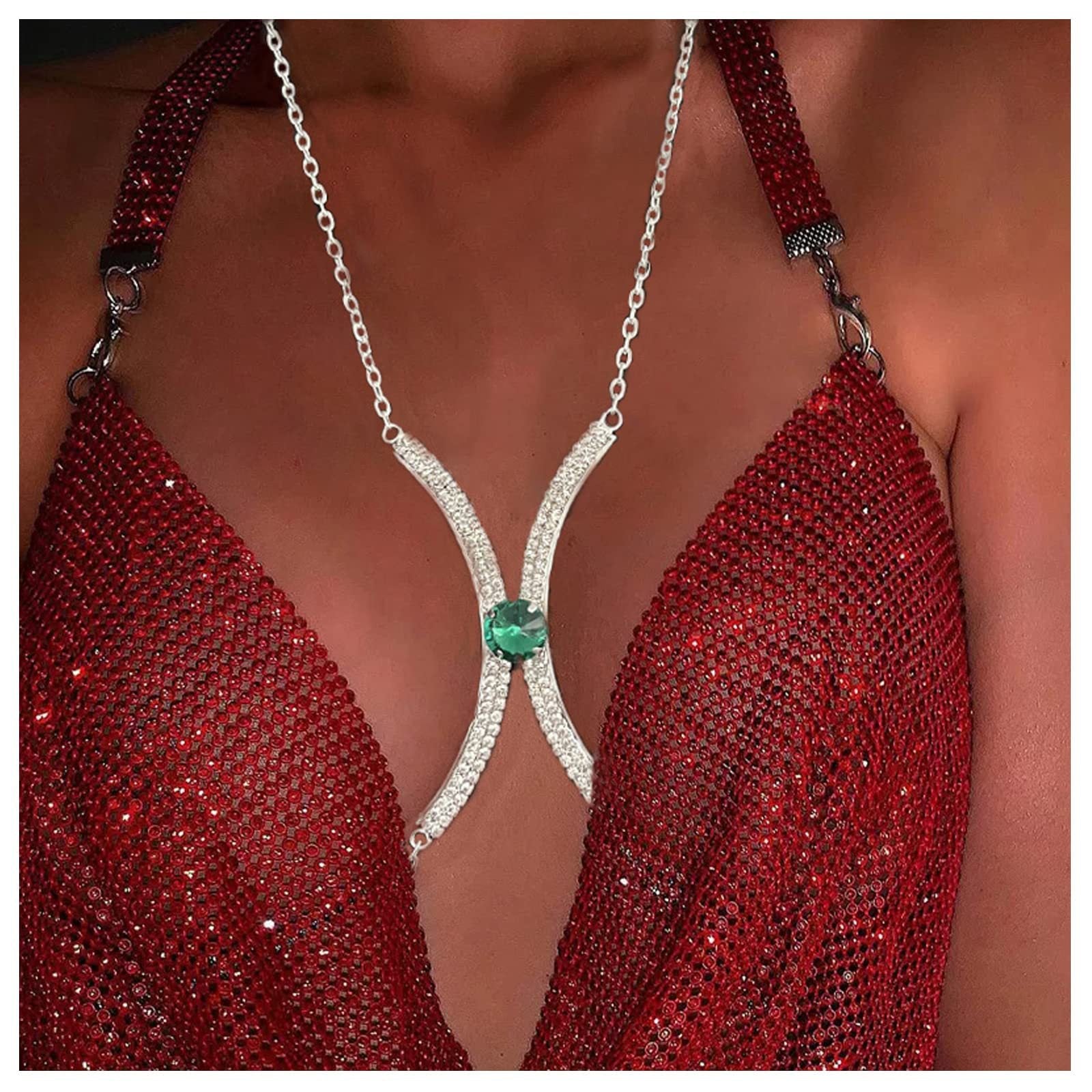 Minimalist Full Rhinestone Gem Chest Body Chain