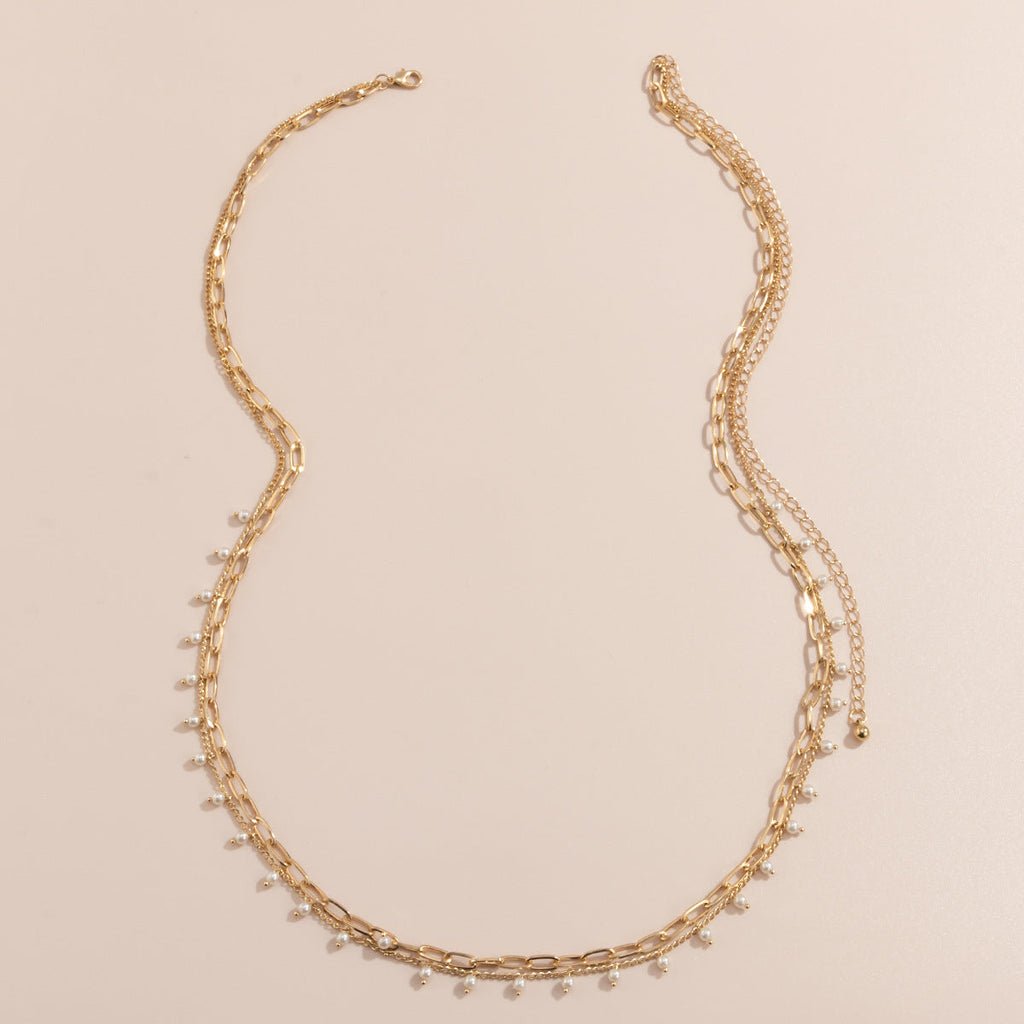 Faux Pearl Waist Chain Retro Multi Layer Geometric Body
