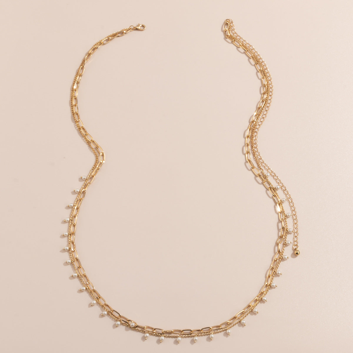 Faux Pearl Waist Chain Retro Multi Layer Geometric Body