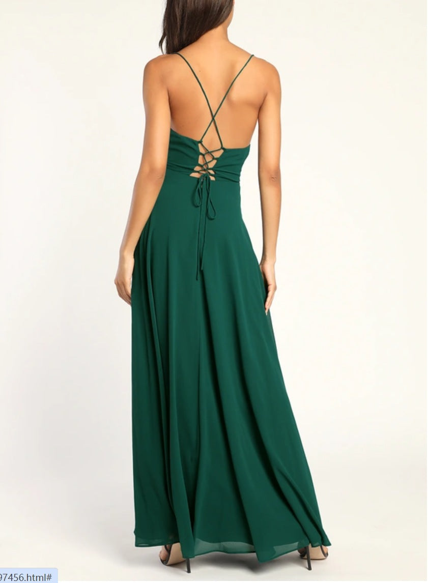 Halter Backless Maxi Formal Dress