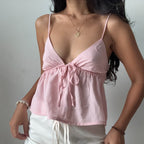 Solid Slim Tie Cami Top