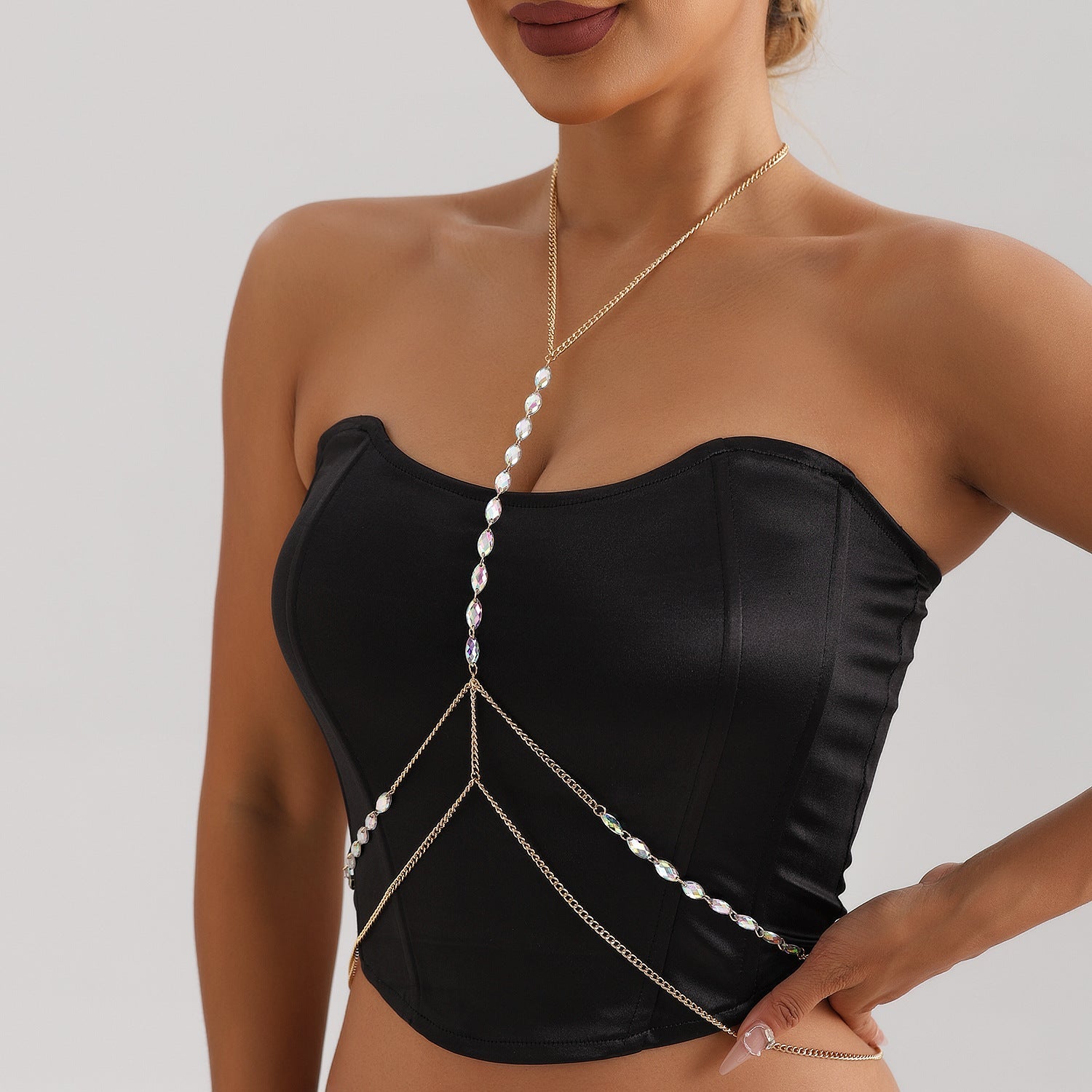 Metal Cross Thin Chain Body