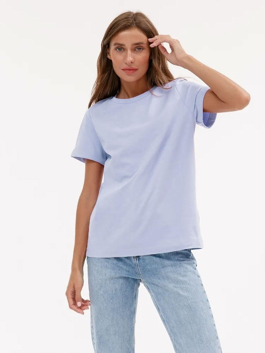 Minimalist Casual Solid Crew Neck T-Shirt