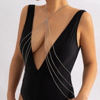 Minimalist Multi Layer Tassel Chest Body Chain