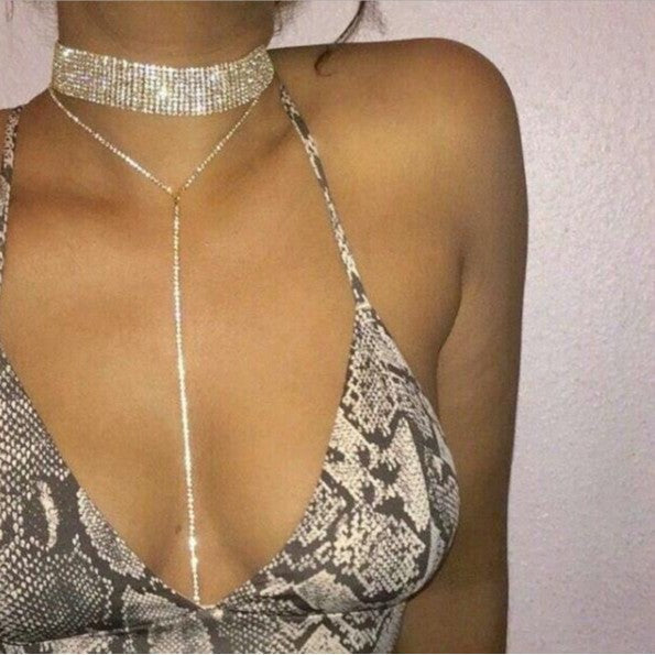 Stylish Multi Layer Full Rhinestone Necklace