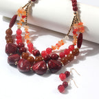 Two Tone Big Beaded Multi Layer Necklace