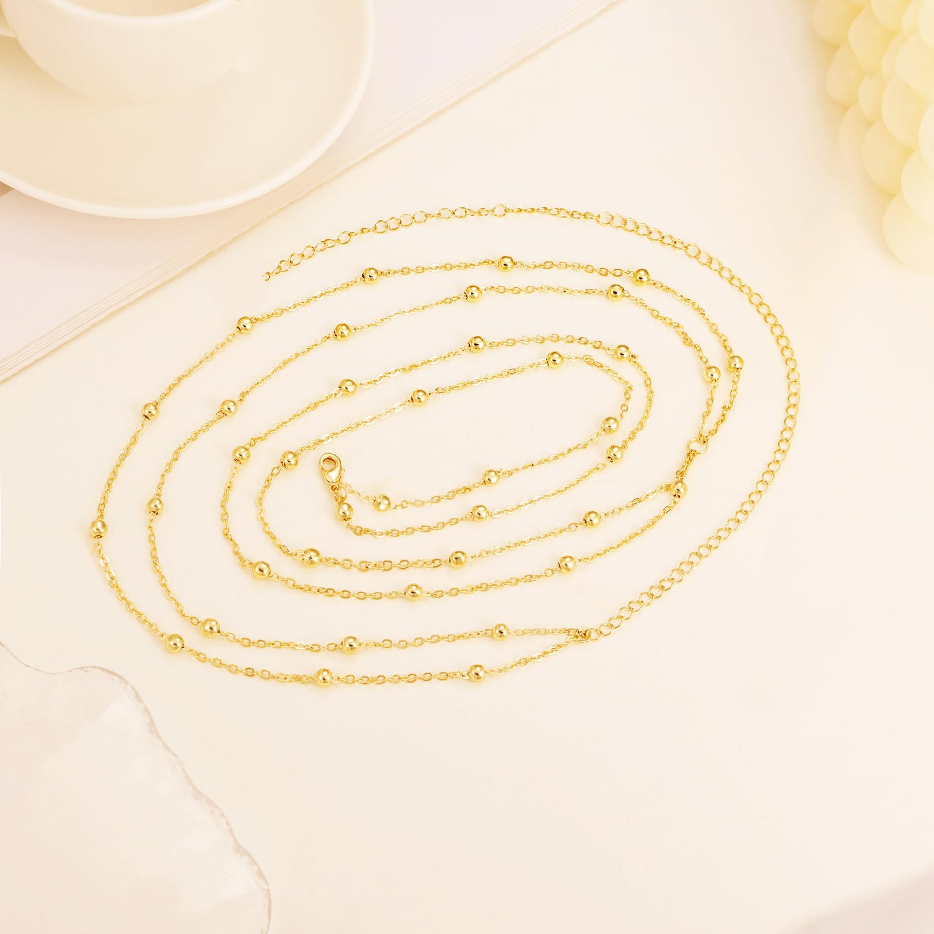 Non-Fading Beaded Double Layer Waist Body Chain