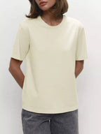 Minimalist Casual Solid Crew Neck T-Shirt