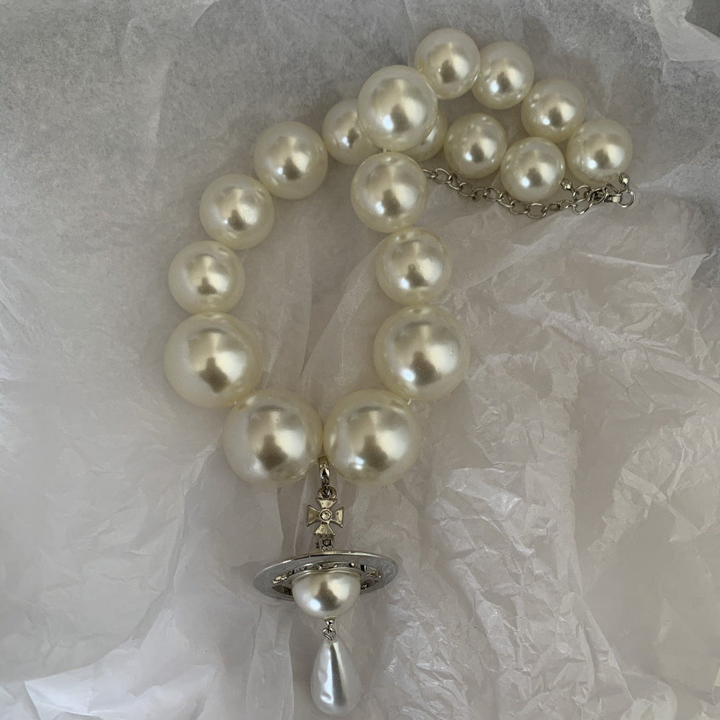 Big Pearl Drop Pendant Vintage Baroque Necklace