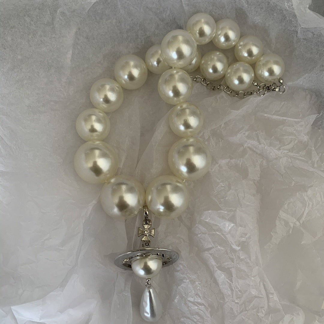 Big Pearl Drop Pendant Vintage Baroque Necklace