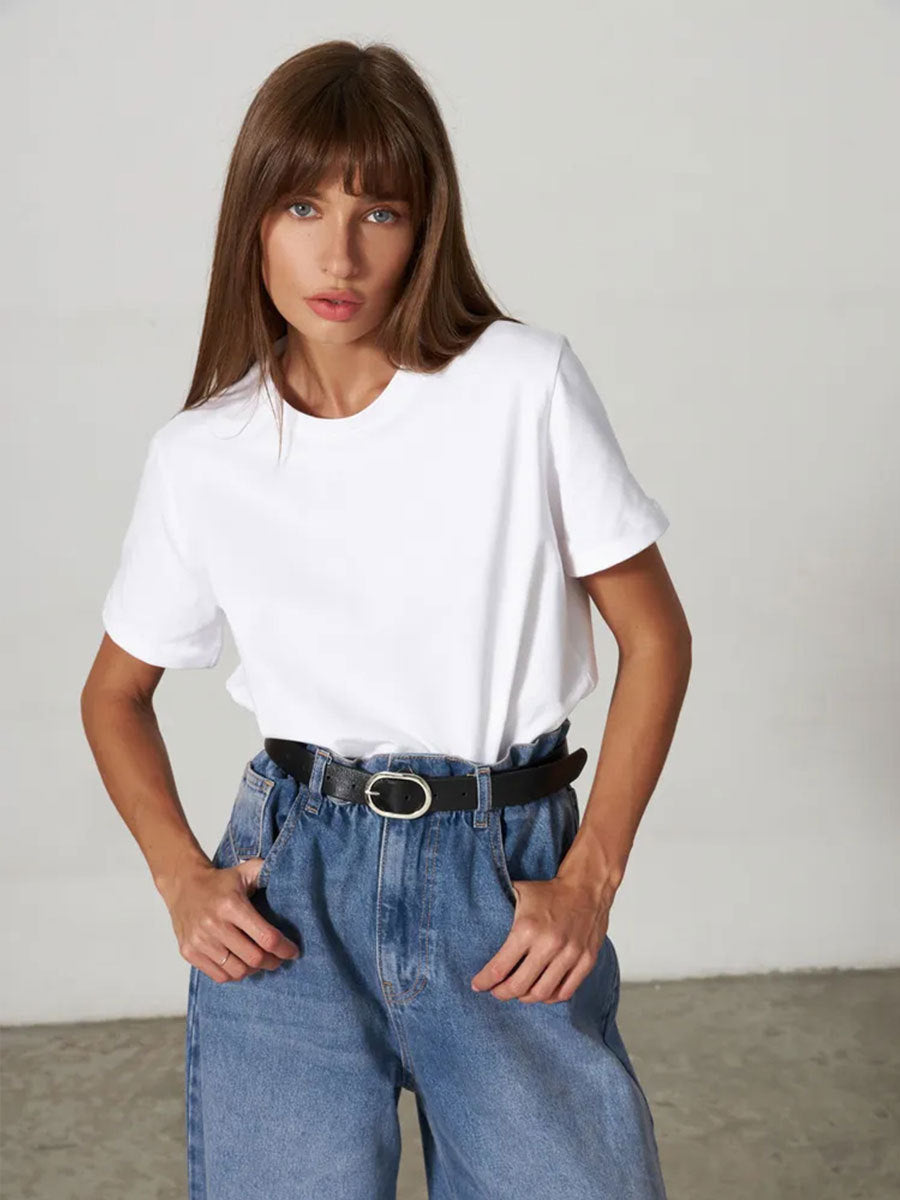 Minimalist Casual Solid Crew Neck T-Shirt