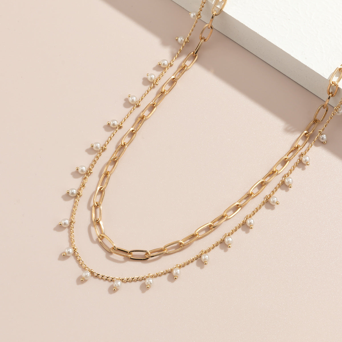 Faux Pearl Waist Chain Retro Multi Layer Geometric Body