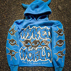 Y2K Street Print Devil Horn Hoodie