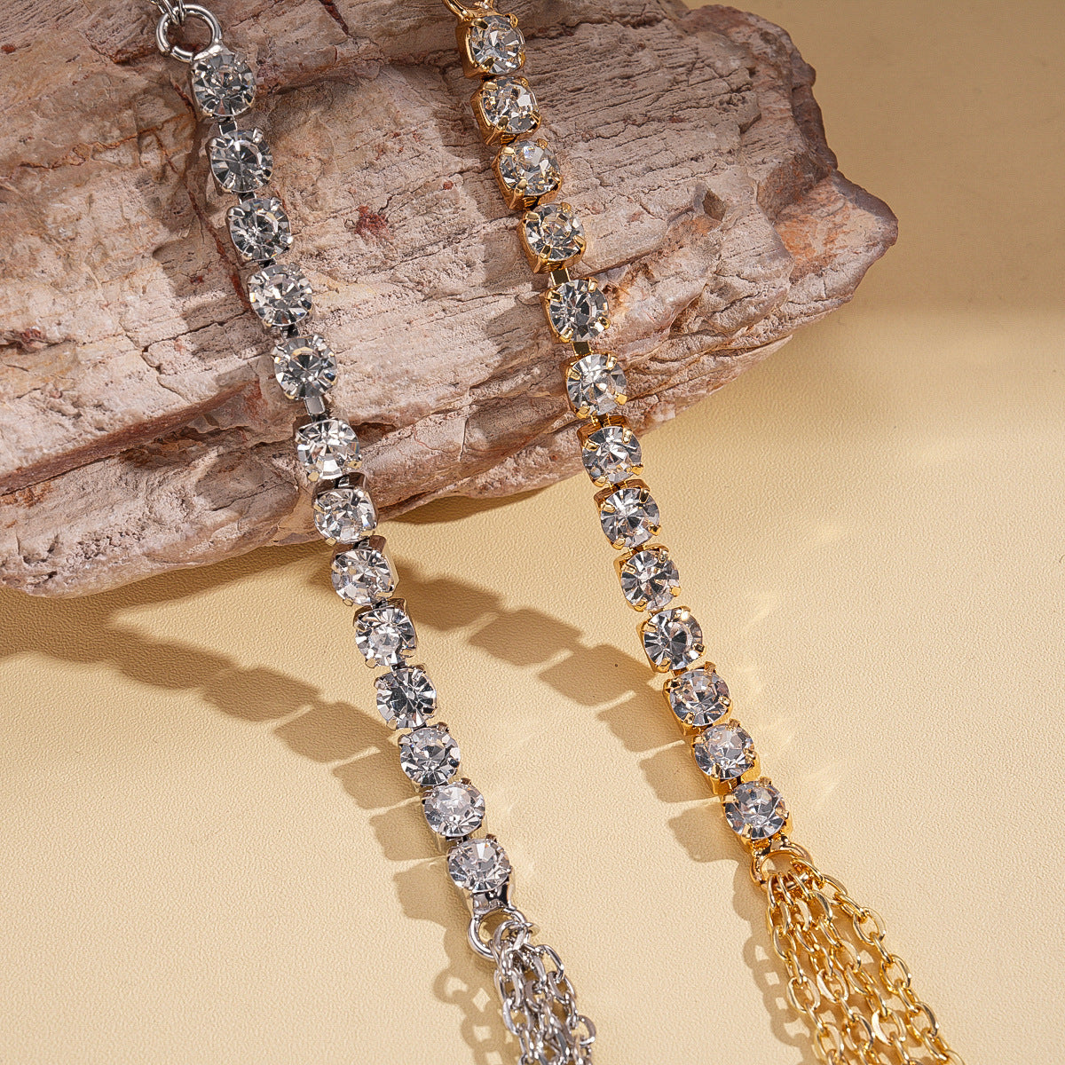 Rhinestone Geometric Body Chain Necklace