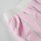 Loose Color Block Striped Shorts