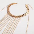 Multi Layer Metal Tassel Halter Body Chain