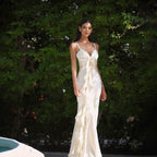 Satin Floral Tie-Back Slim Fit Slip Dress Party