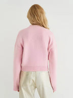 Custom Solid Color V-Neck Loose Knit Cardigan