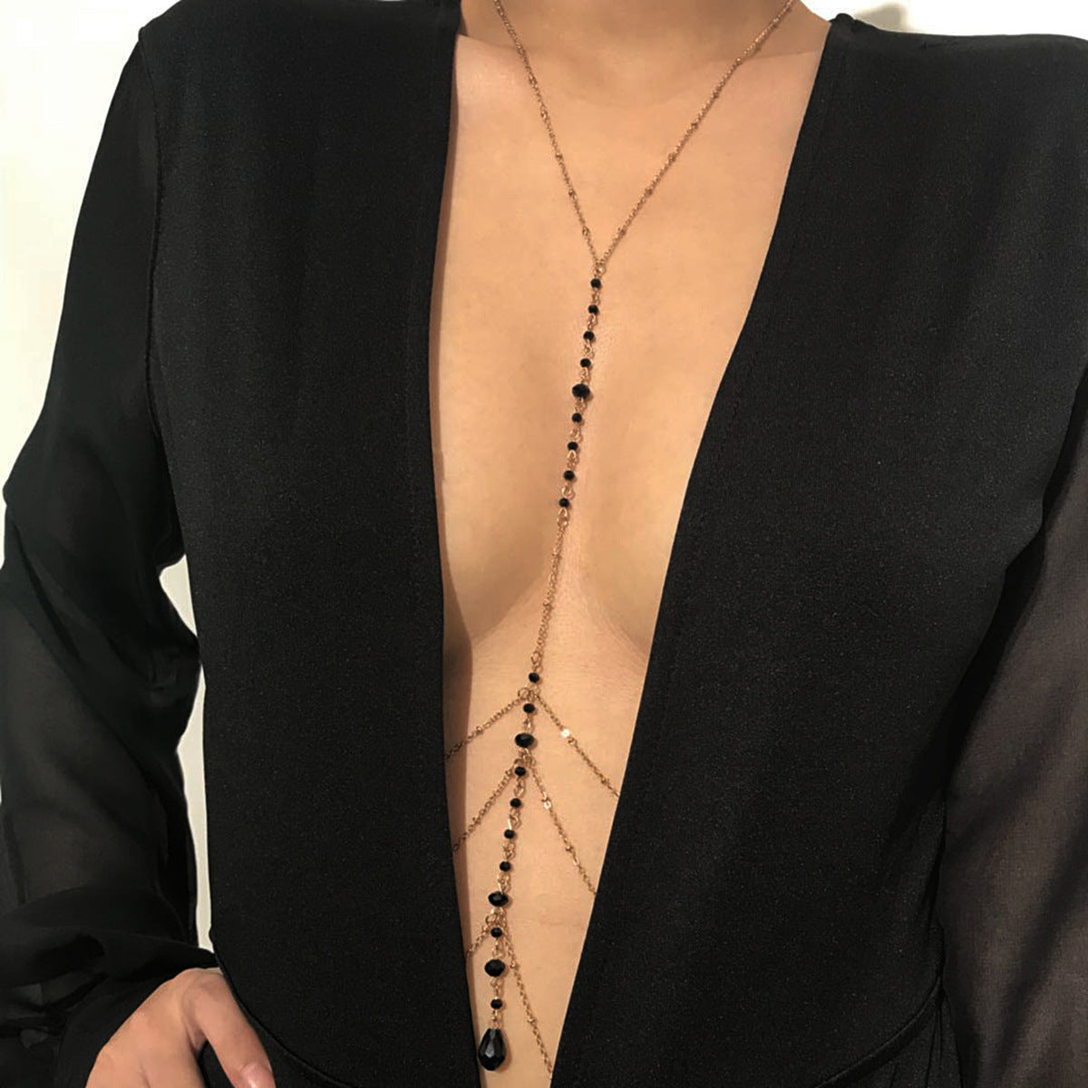 Multi Layer Crystal Minimalist Body Chain