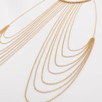 Multi Layer Metal Tassel Halter Body Chain