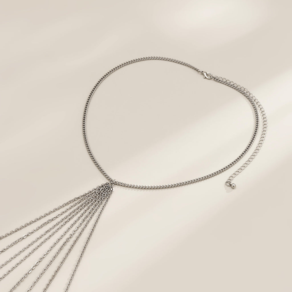 Minimalist Multi Layer Tassel Chest Body Chain