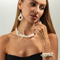 Twisted Pearl Multi Layer Minimalist Necklace
