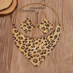 Leopard Print Sequin Triangle Scarf Necklace