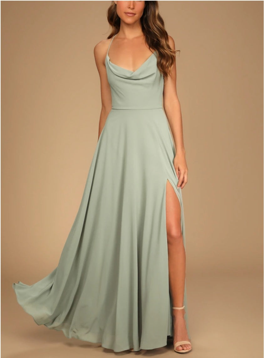 Halter Backless Maxi Formal Dress