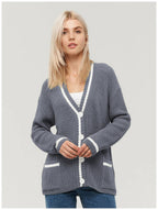 Colorblock Knit Cardigan