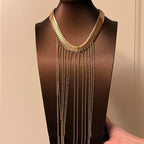 Sleek Gold Tassel Body Chain