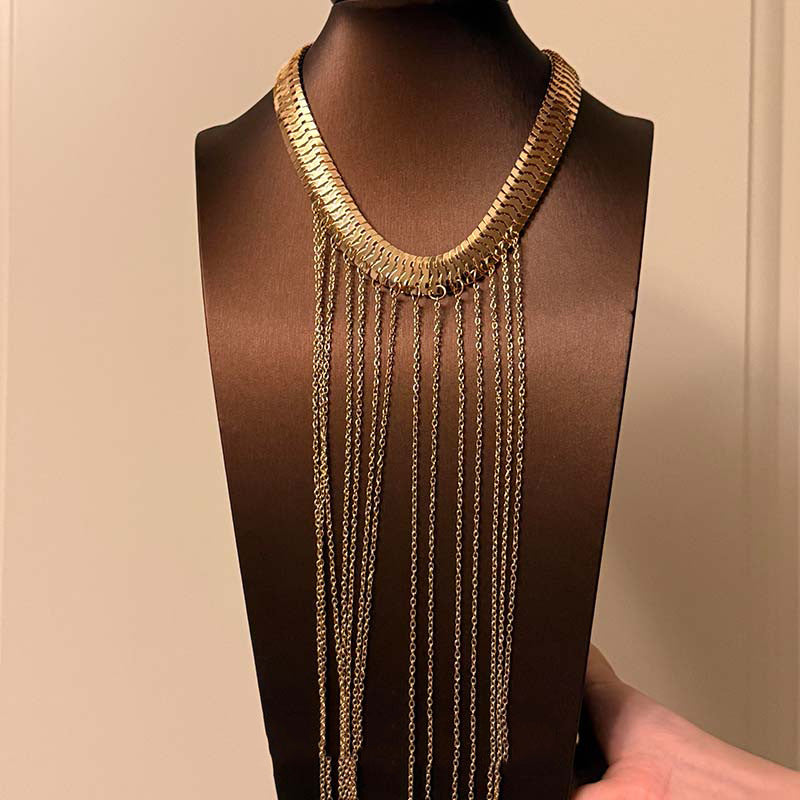 Sleek Gold Tassel Body Chain