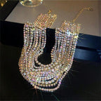 Shiny Multi Row Rhinestone Eco Necklace