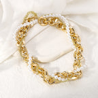 Metal Pearl Stackable Necklace