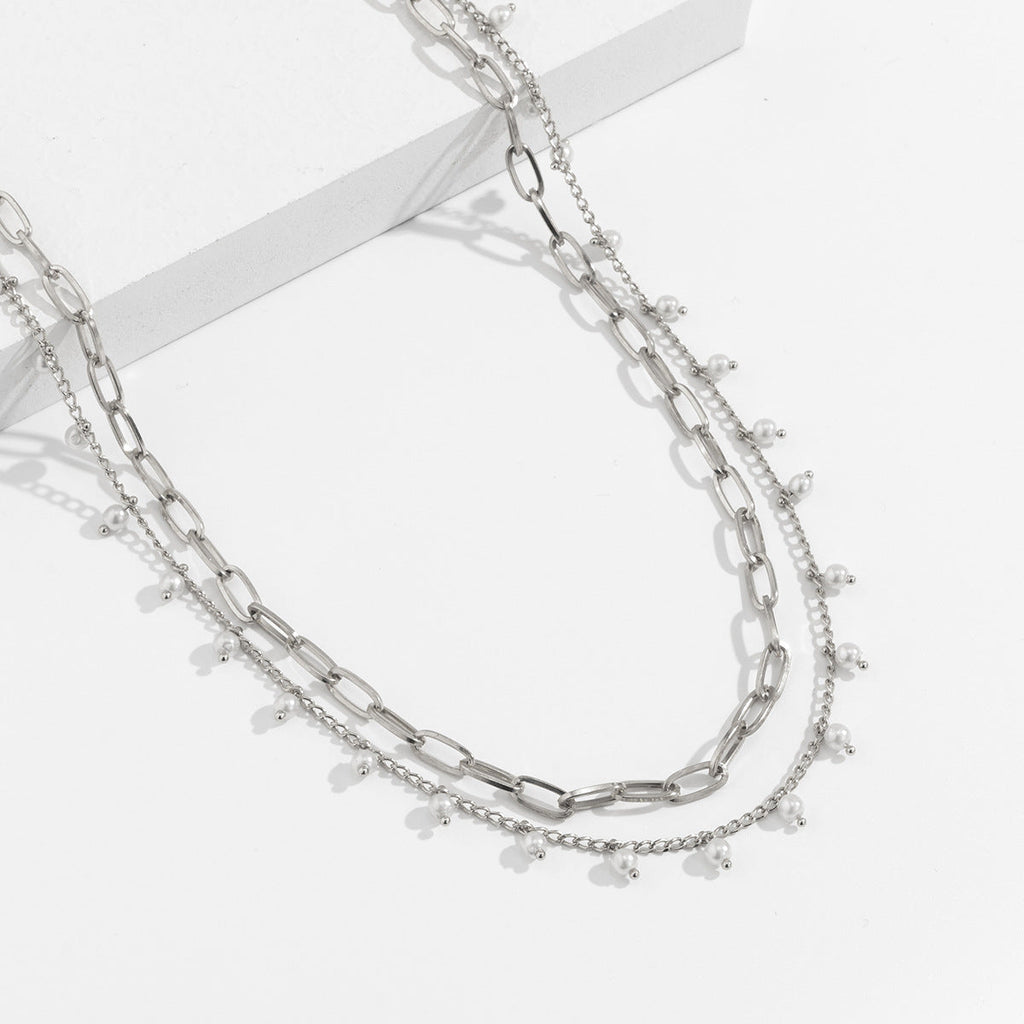 Faux Pearl Waist Chain Retro Multi Layer Geometric Body