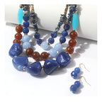 Two Tone Big Beaded Multi Layer Necklace