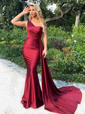 One-Shoulder Ruched Satin Party Dress