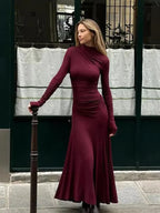 Elegant Full Sleeve A-Line Party Dress