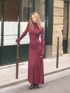 Retro Elegant Full Sleeve A-Line Party Dress
