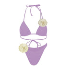 3D Floral Halter Bikini Set