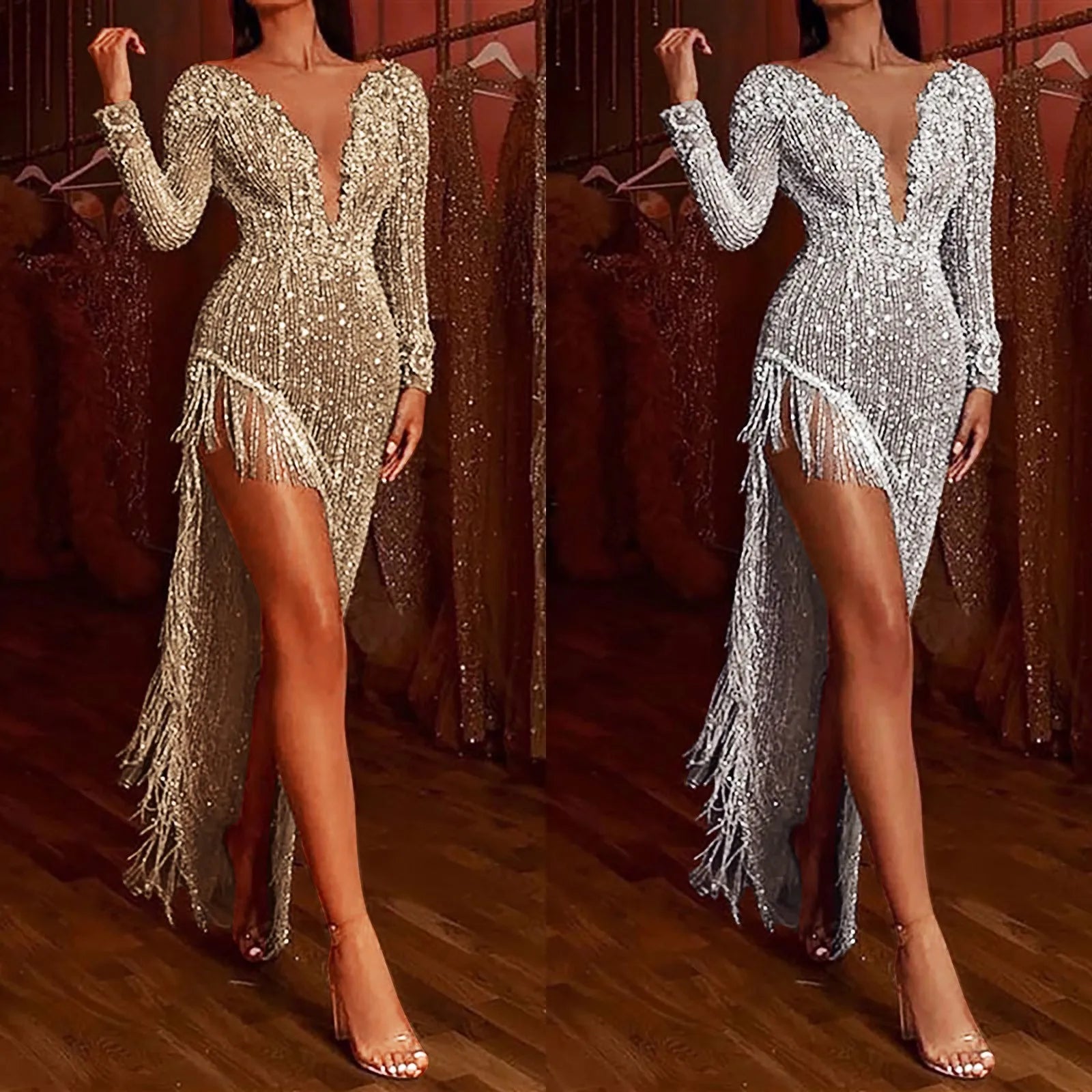 Asymmetrical Dress Gown Cocktail Bodycon Party Night